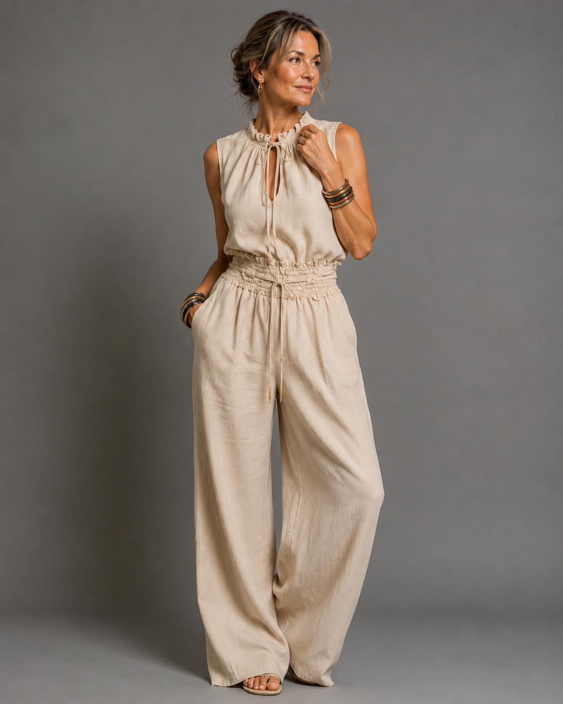 Jette™ | Jumpsuit Sin Mangas Con Piernas Anchas