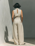 CONJUNTO PANTALÓN ANCHO DE ALGODÓN PARA MUJER