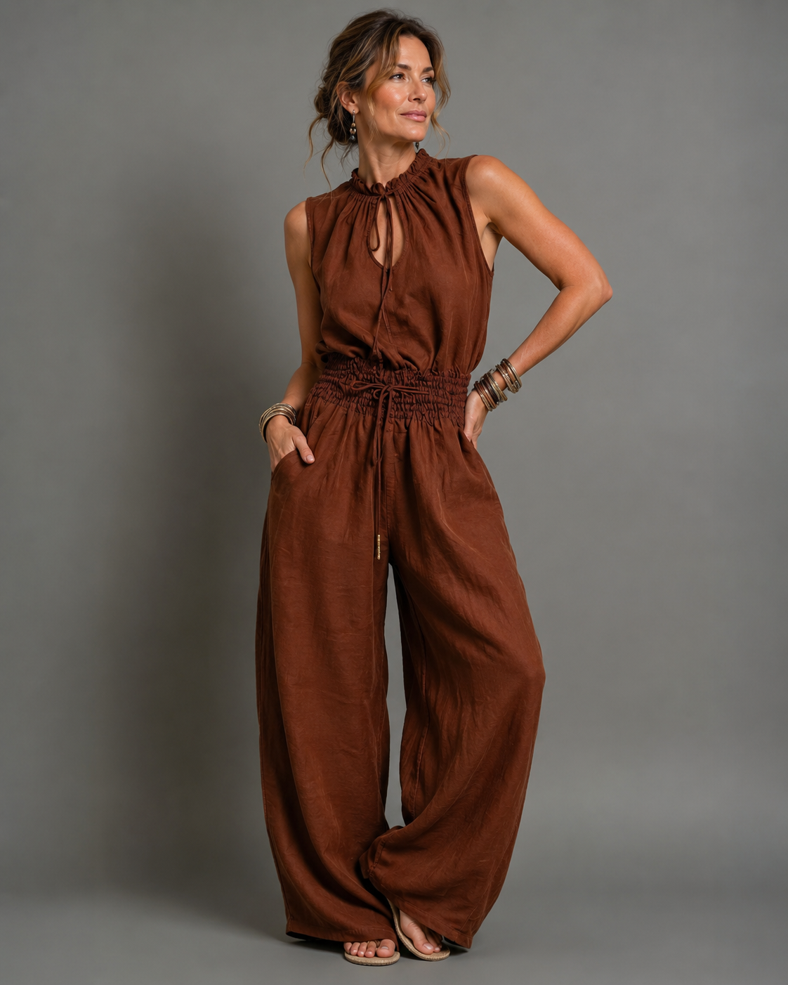 Jette™ | Jumpsuit Sin Mangas Con Piernas Anchas